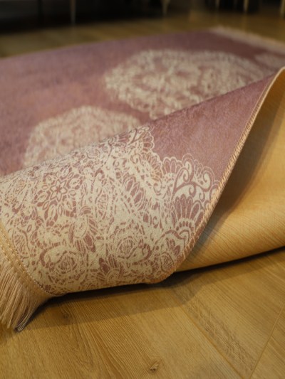 Tapis 160x230cm Rixos lavable antidérapant rose X-0076