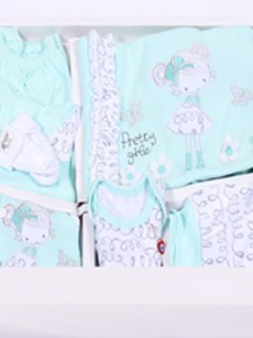 Leylek coffret bébé cadeau 10 pièces fille - vert 