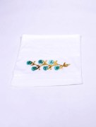 Serviette à fleur velours dahila vert menthe