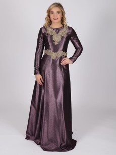 Robe de soirée à strass - violet