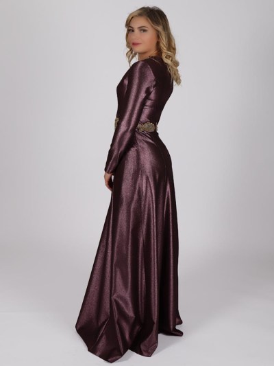 Robe de soirée à strass - violet