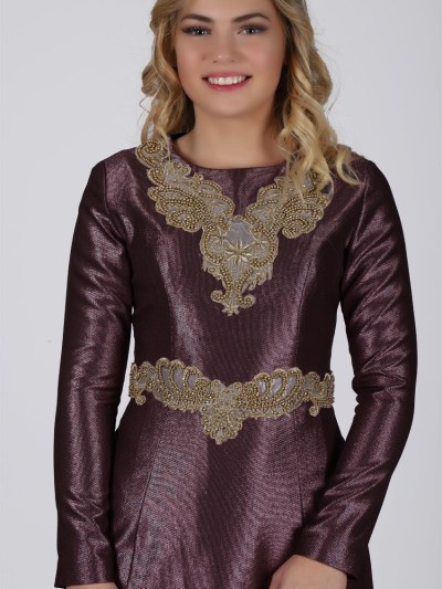 Robe de soirée à strass - violet