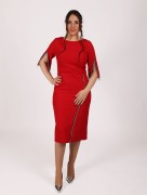 Robe mi longue chic Dans - rouge