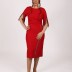 Robe mi longue chic Dans - rouge