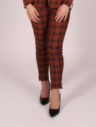 Pantalon à carreaux chic Fi'more - orange foncé/noir