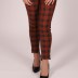 Pantalon à carreaux chic Fi'more - orange foncé/noir