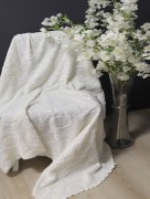 Protège canapé Plaid à motif - blanc cassé