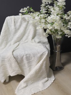 Protège canapé Plaid à motif - blanc cassé
