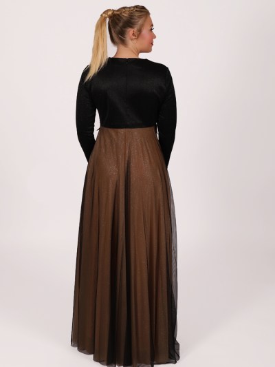 Robe longue simple Garize - beige/noir