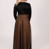 Robe longue simple Garize - beige/noir