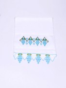 Serviette à fleur dentelle angiospermes bleu