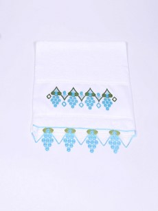 Serviette à fleur dentelle angiospermes bleu