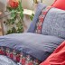 Ensemble housse de couette 2 personnes Cotton Box Folk Art Bleu marine