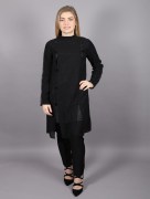 Chemise mi-long à paillette Puane - noir