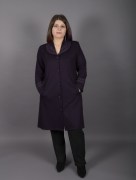 Veste, 5 boutons, Col châle brodé violet 