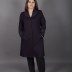 Veste, 5 boutons, Col châle brodé violet 