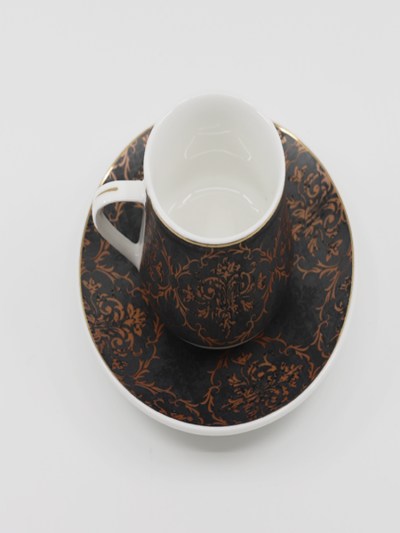 Tasse à café 6 Pièces Zellerfeld à motif noir/bronze