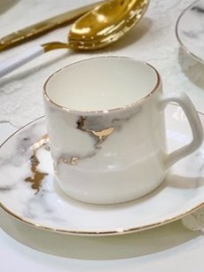 BRICARD DRANCY SET DE TASSES À CAFÉ ET THÉ blanc 12 pièces - grand 