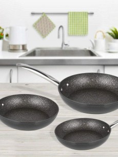 Ensemble de 3 poêles granit Michelino 