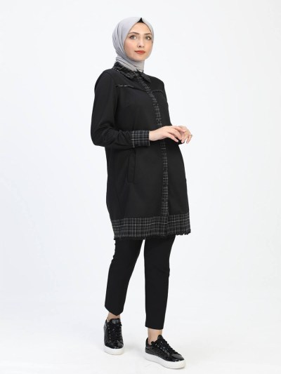 Tunique à carreaux Noir