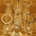 Chandelier en verre pour 5 bougies - argenté