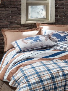 Ensemble de housse de couette 2 personnes Masculine Danilo marron