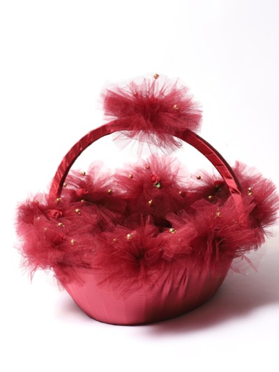 Panier à fleur - bordeaux 