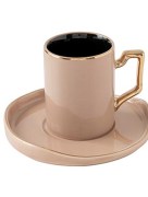 Ensemble de tasses a café 6 pièces Narin mocca - rose 
