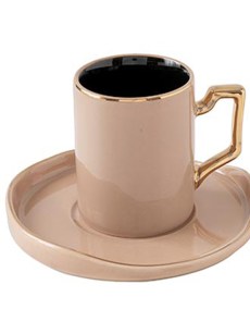 Ensemble de tasses a café 6 pièces Narin mocca - rose 