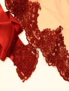Ensemble d'accessoires de mariée au henné bordeaux (ensemble de ceinture de voile floral au laser et de gants de henné)