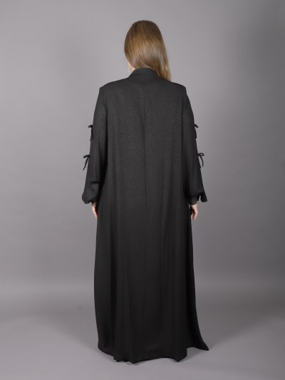 Abaya noir  à motif  Doque 