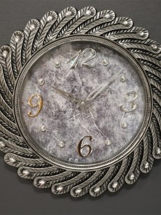 Horloge Effet Marbre avec strass transparent 43cm 