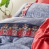 Ensemble housse de couette 2 personnes Cotton Box Folk Art Bleu marine