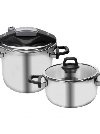 Ensemble d'autocuiseur Karaca Perfect Grey 4 + 6 Litre