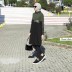 Tunique avec applique en cuir Vert