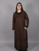 Robe longue à motif Hesna - orange/noir