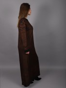 Robe longue à motif Hesna - orange/noir