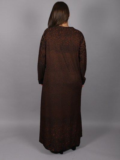 Robe longue à motif Hesna - orange/noir