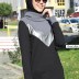Tunique avec applique en cuir gris