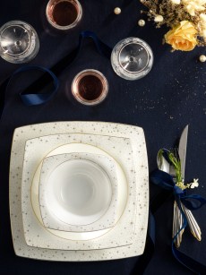 Karaca Fine Pearl Antares 62 pièces 12 personnes İnci service de table carré