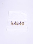 Serviette à fleur velours glaieul violet