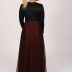 Robe longue simple Garize - bordeaux/noir