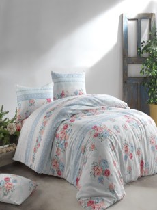 İpekçe Home Ensemble de housse de couette 1 personne Ipekçe Eva Series Belissa bleu
