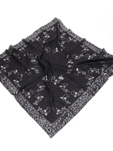 Foulard  carré à motif - gris/noir