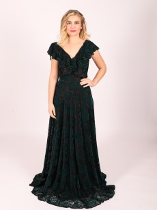 Robe en velours - noir/vert 