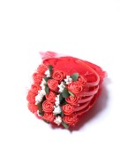 Accessoires de cheveux avec fleur et tulle ( lot de 12 pièces )  rouge/blanc