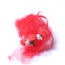 Accessoires de cheveux avec fleur et tulle ( lot de 12 pièces )  rouge/blanc