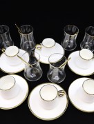 Service de thé et café 24 pièces blanc/doré