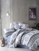 İpekçe Home Ensemble de housse de couette 1 personne série Eva Infinie Bleu