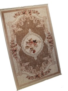 Tapis 160x230cm Rixos lavable antidérapant marron/rose X-0033